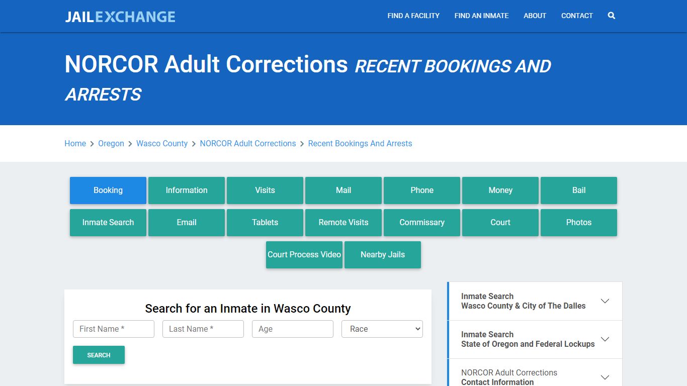 NORCOR Adult Corrections Recent Bookings And Arrests - Jail Exchange